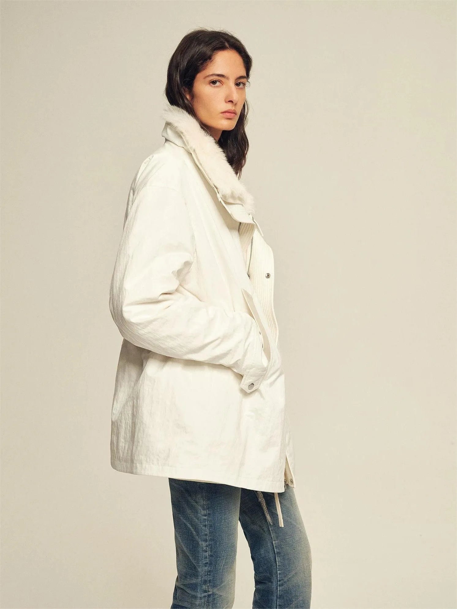Firelady Fur Women's Down Parka with Detachable Tokaj Fur Collar &amp; 90% Goose Down "Ode to the Stars"