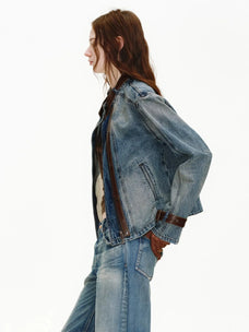 Firelady Fur Women's Selvedge Denim Jacket – Waxed Sheepskin Panels