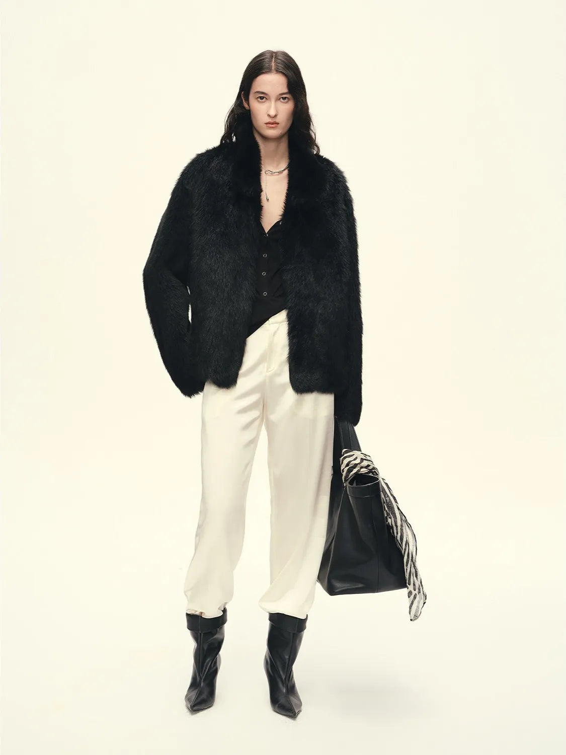 Firelady Fur Women's Toscana Shearling Coat – Convertible Stand Collar