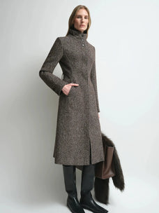Firelady Fur Women's Alpaca-Wool A-Line Coat – Stand Collar