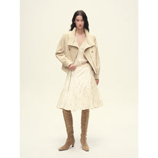 Veste croisée pour femme en daim et peau de mouton cirée « Mali » de Firelady Fur