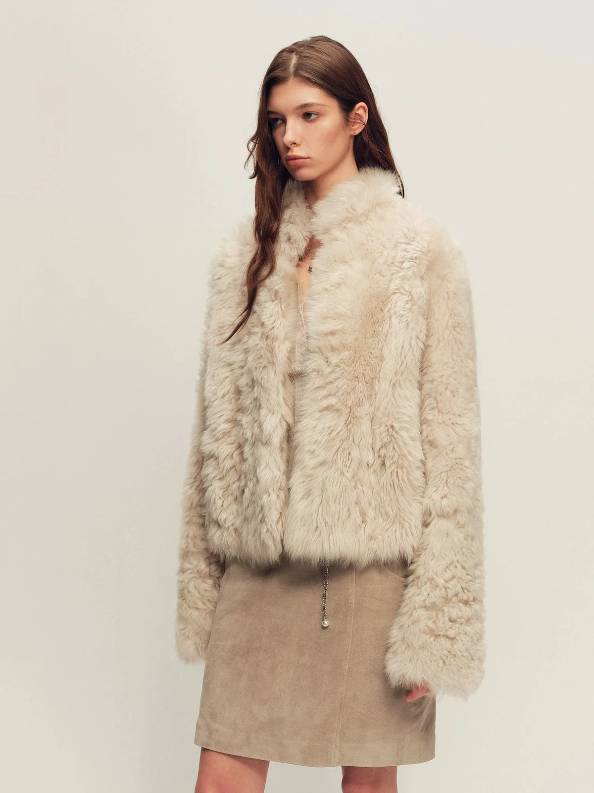 Firelady Fur Women's Cropped Curly Toscana Shearling Jacket