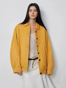 Veste en peau de mouton cirée à lavage lourd, vêtements d'extérieur en cuir véritable « Sydney Reincarnation »