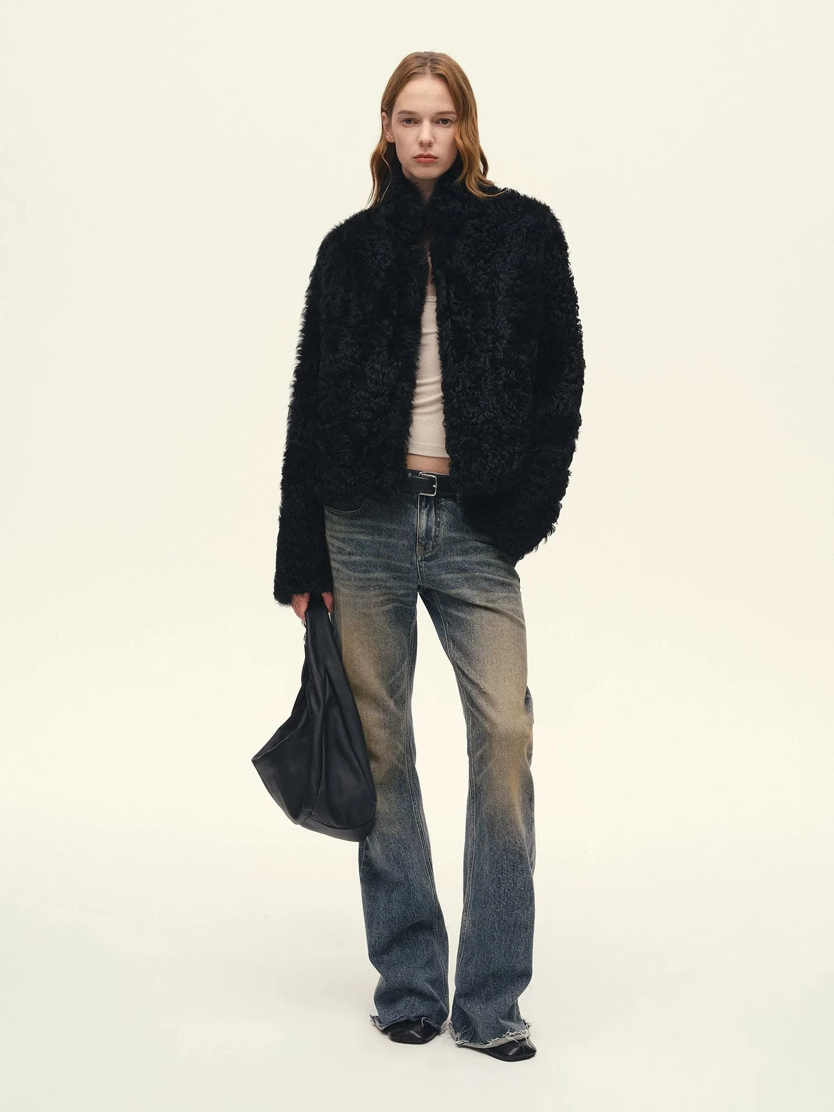 Firelady Fur Women's Cropped Curly Toscana Shearling Jacket