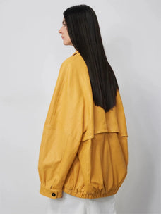 Veste en peau de mouton cirée à lavage lourd, vêtements d'extérieur en cuir véritable « Sydney Reincarnation »