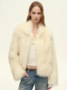 Firelady Fur Women's Finnish Saga Furs Crown Grade Fox Fur Coat – Custom-Dyed Cropped Stand-Collar Jacket