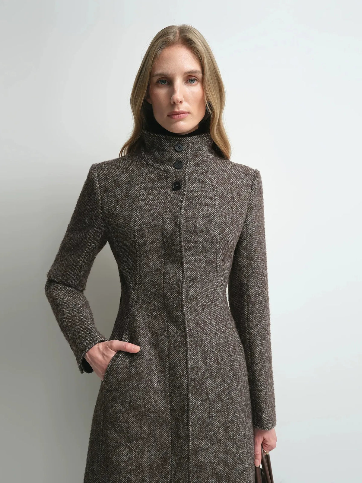 Firelady Fur Women's Alpaca-Wool A-Line Coat – Stand Collar