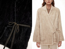Firelady Fur Women's Copenhagen Mink Fur A-Line Coat with Double-Sided Knit Texture "Quiet Luxe"