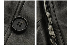 Veste croisée pour femme en daim et peau de mouton cirée « Mali » de Firelady Fur