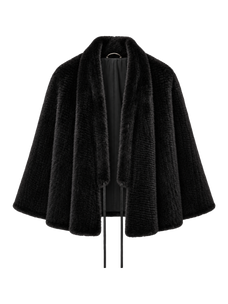Firelady Fur Women's Copenhagen Mink Fur A-Line Coat with Double-Sided Knit Texture "Quiet Luxe"