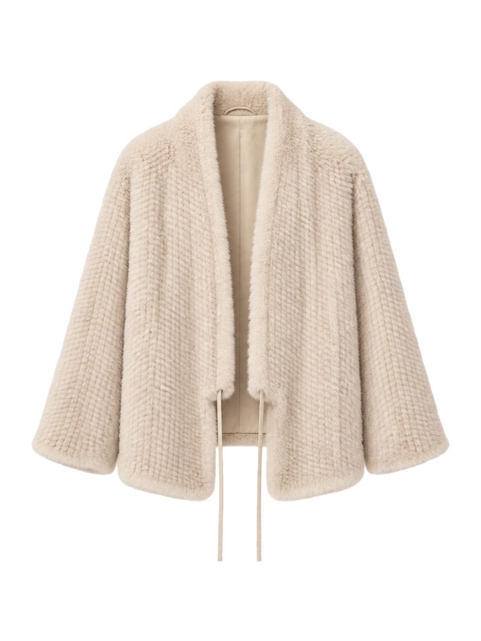 Firelady Fur Women's Copenhagen Mink Fur A-Line Coat with Double-Sided Knit Texture "Quiet Luxe"
