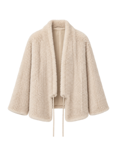 Firelady Fur Women's Copenhagen Mink Fur A-Line Coat with Double-Sided Knit Texture "Quiet Luxe"
