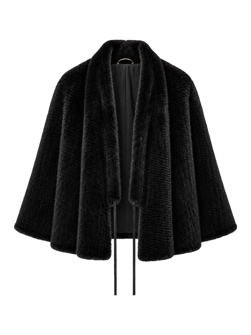 Firelady Fur Women's Copenhagen Mink Fur A-Line Coat with Double-Sided Knit Texture "Quiet Luxe"
