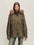 Firelady Fur Women's Hooded Down Parka - Detachable Fur Trim in Tundra Green - front half