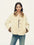 Firelady Fur Women's Merino Shearling Jacket - Leopard Fur Collar and Cuffs in Apricot Beige - front half