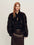 Firelady Fur Women's Cropped Mink Fur Jacket - Stand Collar in Natural Mahogany - front half