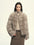 Firelady Fur Women's Cropped Mink Fur Jacket - Stand Collar in Natural Silver Blue - front half