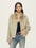 Firelady Fur Women's Toscana Shearling Jacket - Convertible Stand Collar in Cool Gray - front half