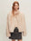 Firelady Fur Women's Toscana Shearling Jacket - Convertible Stand Collar in Dusty Pink - front half