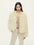 Firelady Fur Women's Saga Fox Fur Jacket - Soft V-Neck in Apricot - front half