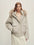 Firelady Fur Women's Hooded Goose Down Jacket - Detachable Fur Trim in Light Gray - front half