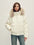 Firelady Fur Women's Hooded Goose Down Jacket - Detachable Fur Trim in White - front half