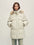 Firelady Fur Women's Hooded Goose Down Parka - Adjustable Waist in Pale Gray - front half