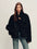 Firelady Fur Women's Reversible Shearling Jacket - Toscana in Black - front half