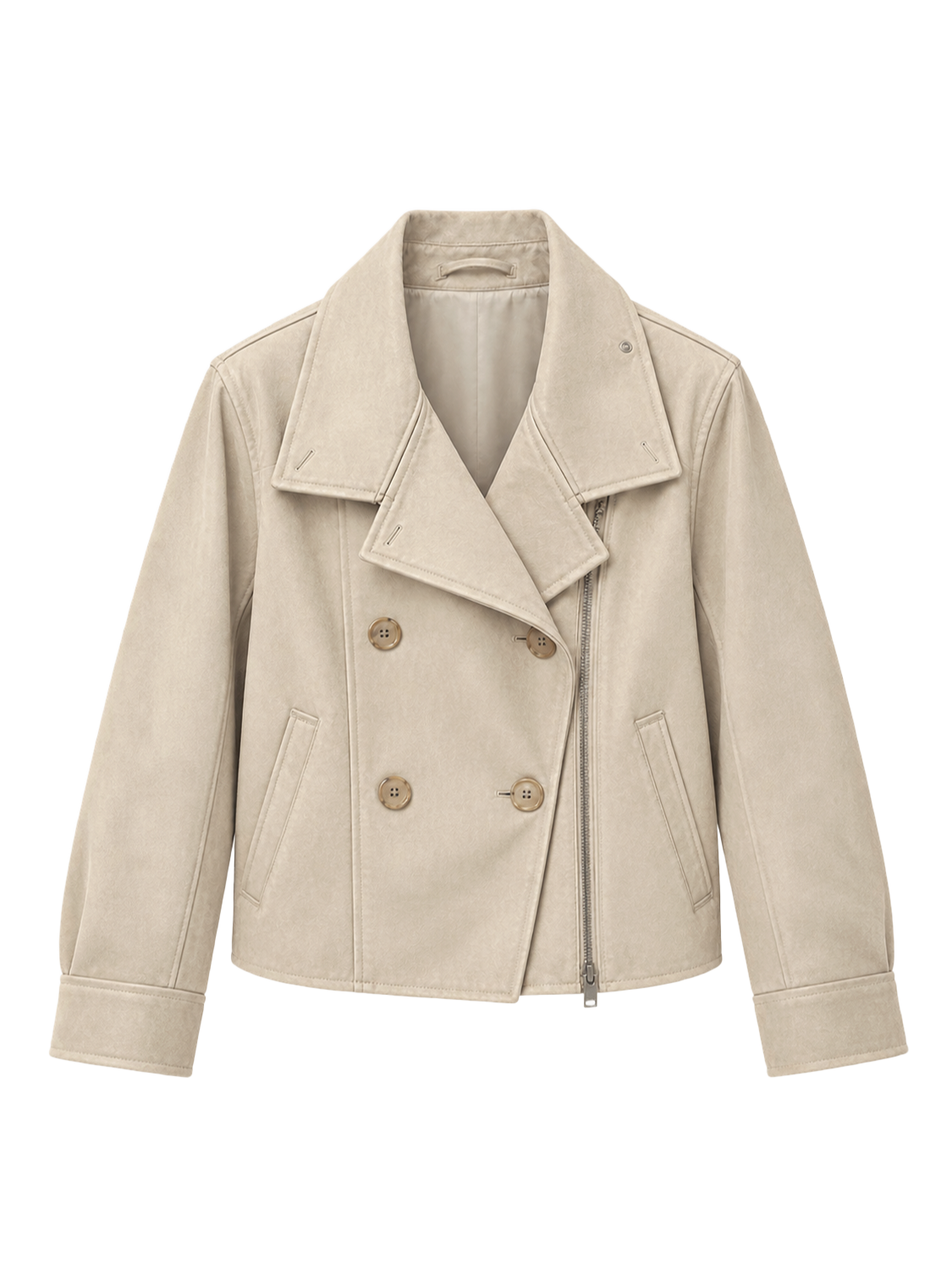 Firelady Fur Women's Suede &amp; Waxed Sheepskin Double-Breasted Jacket "Mali"