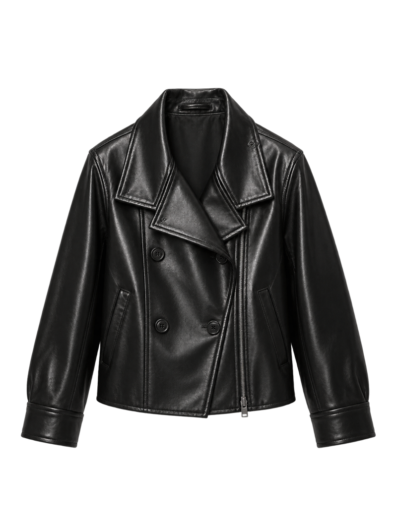 Firelady Fur Women's Suede & Waxed Sheepskin Double-Breasted Jacket "Mali"