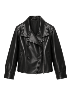 Veste croisée pour femme en daim et peau de mouton cirée « Mali » de Firelady Fur