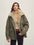 Firelady Fur Women's Fox Fur Trim Down Parka - Relaxed Fit in Light Gray-Green - front half