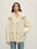 Firelady Fur Women's Fox Fur Trim Down Parka - Relaxed Fit in Off-White - front half