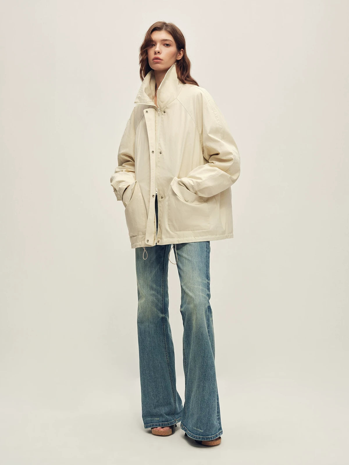 Firelady Fur Women's Fox Fur Trim Down Parka - Relaxed Fit in Off-White - view 2