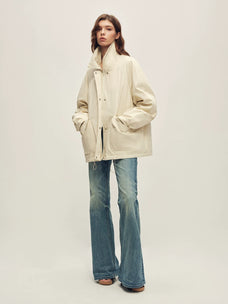 Firelady Fur Women's Fox Fur Trim Down Parka - Relaxed Fit in Off-White - view 2