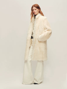 Firelady Fur Women's Sheepskin Fur Coat - Toscana & Merino in White - view 2