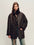Firelady Fur Women's Reversible Shearling Fur Coat - Merino in Deep Purple Brown - front half-body