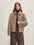 Firelady Fur Women's Merino Shearling Zip Jacket - Small Collar in Light Pastel Brown - front half