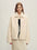 Firelady Fur Women's Merino Shearling Zip Jacket - Small Collar in White - front half
