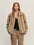 Firelady Fur Women's Short Mink Fur Coat - V-Neck in Black Cross Biscuit - front half