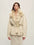 Firelady Fur Women's 3-in-1 Parka Jacket - Fox Fur Liner in Beige Gray - front half-body