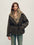 Firelady Fur Women's 3-in-1 Parka Jacket - Fox Fur Liner in Dark Stone Gray - front half-body