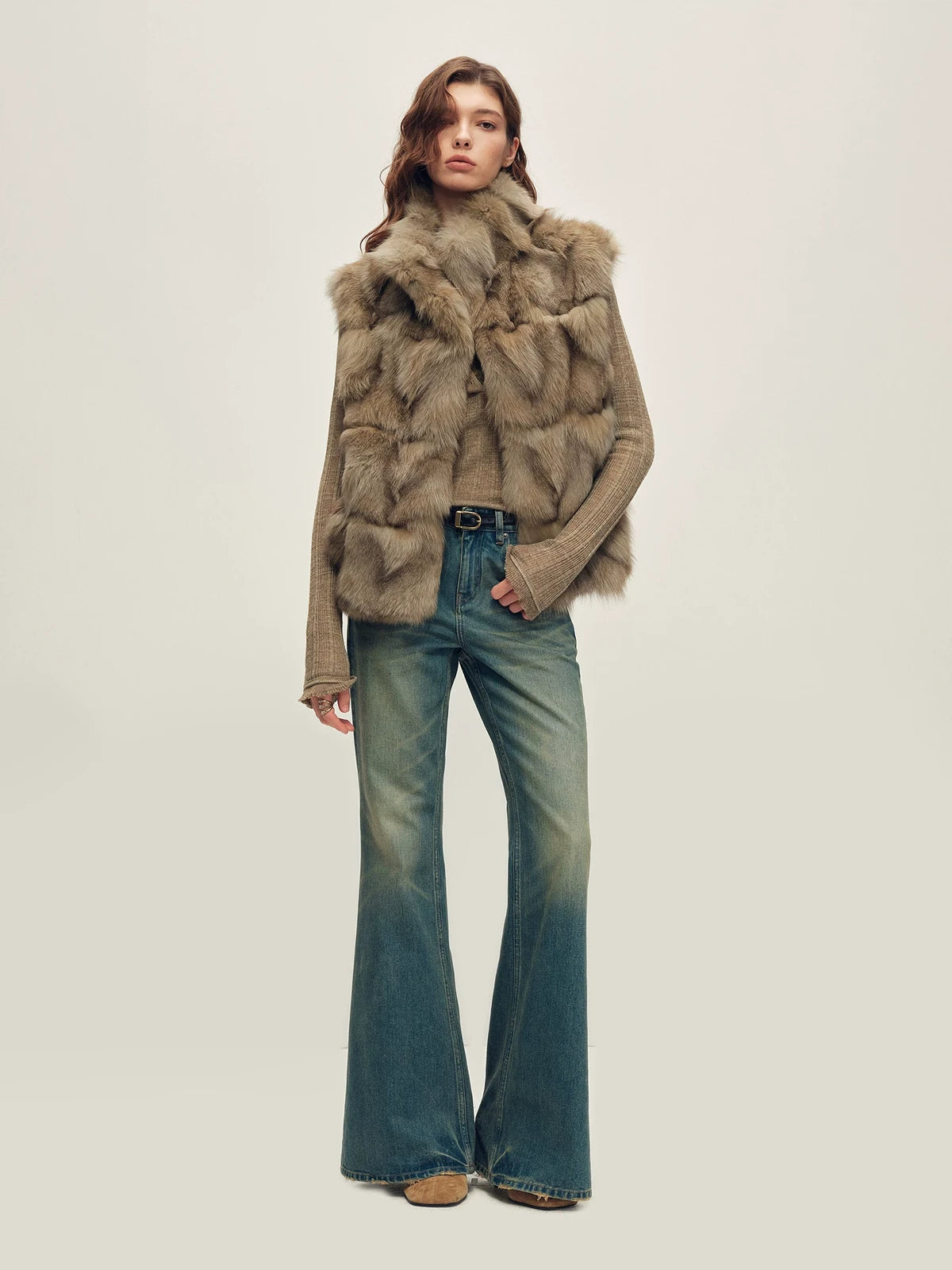 Firelady Fur Women's 3-in-1 Parka Jacket - Fox Fur Liner in Dark Stone Gray - view 3
