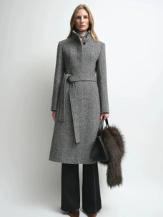 Firelady Fur Women's Alpaca-Wool A-Line Coat – Stand Collar