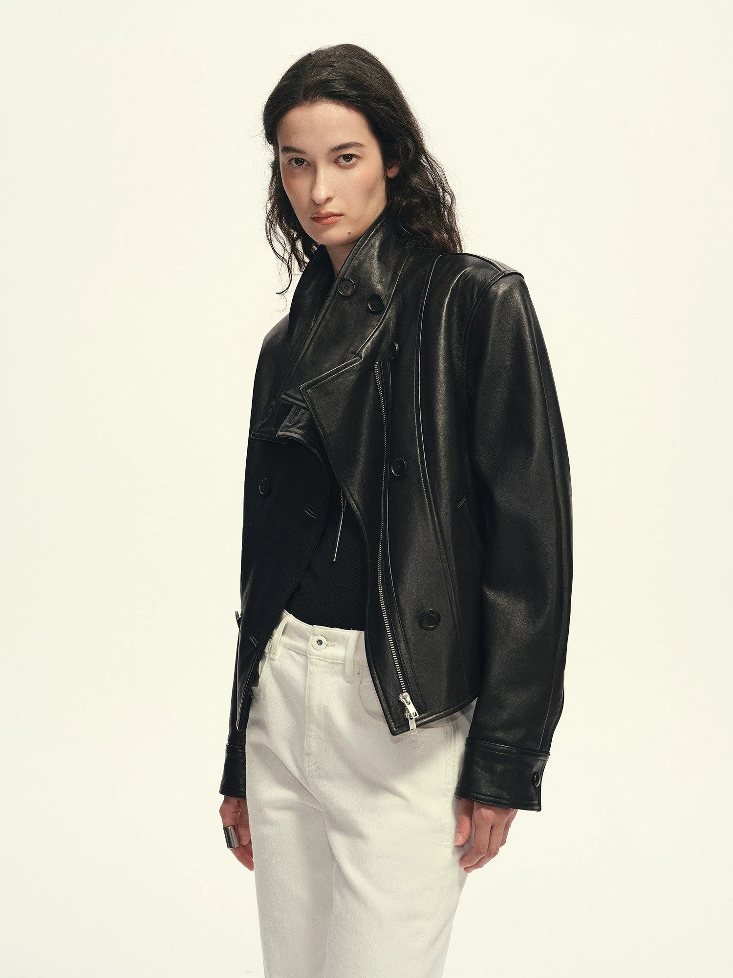 Firelady Fur Women's Suede & Waxed Sheepskin Double-Breasted Jacket "Mali"