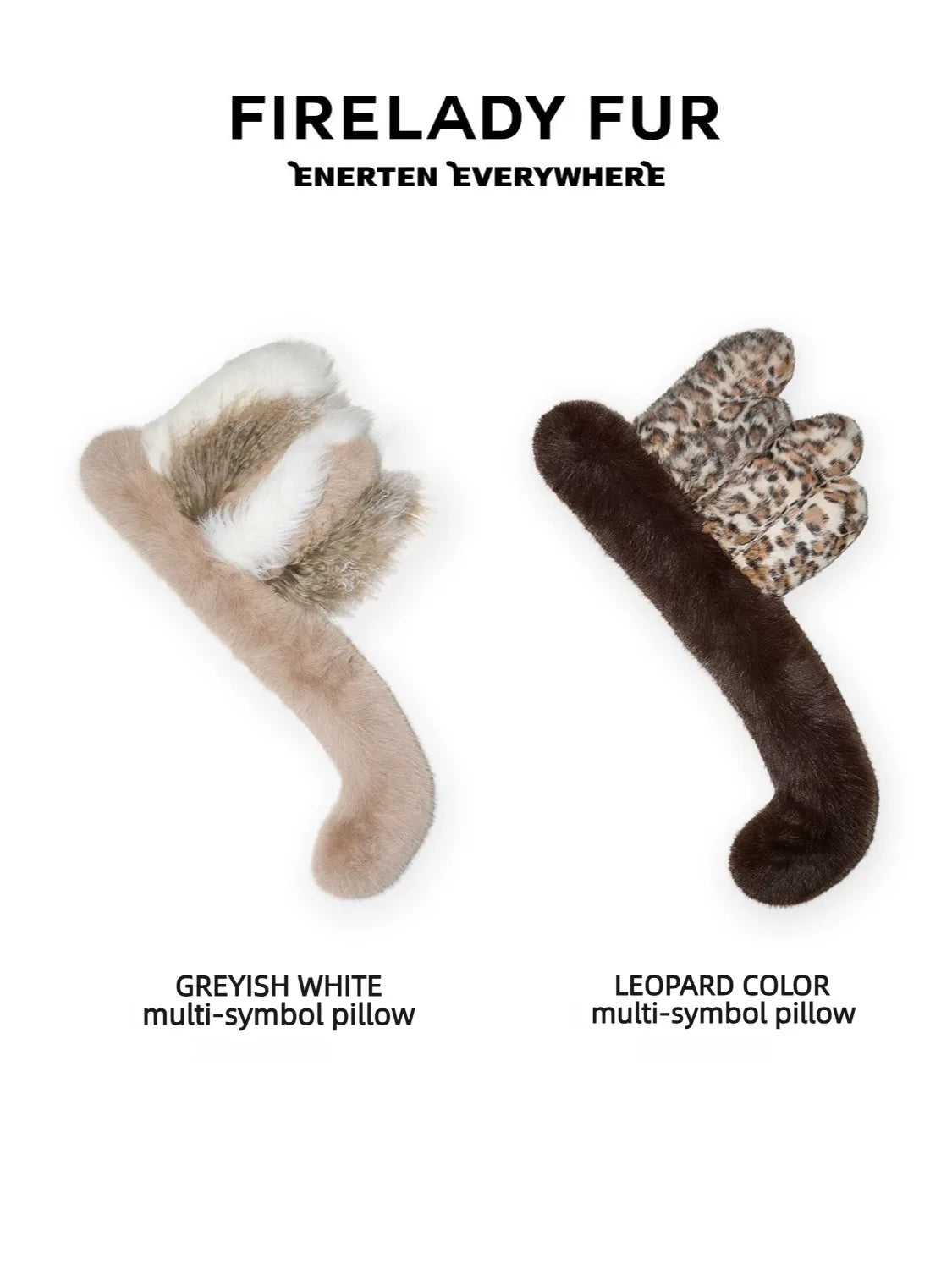 Firelady Fur Multi-Symbol Fur Throw Pillow – Artist Collaboration