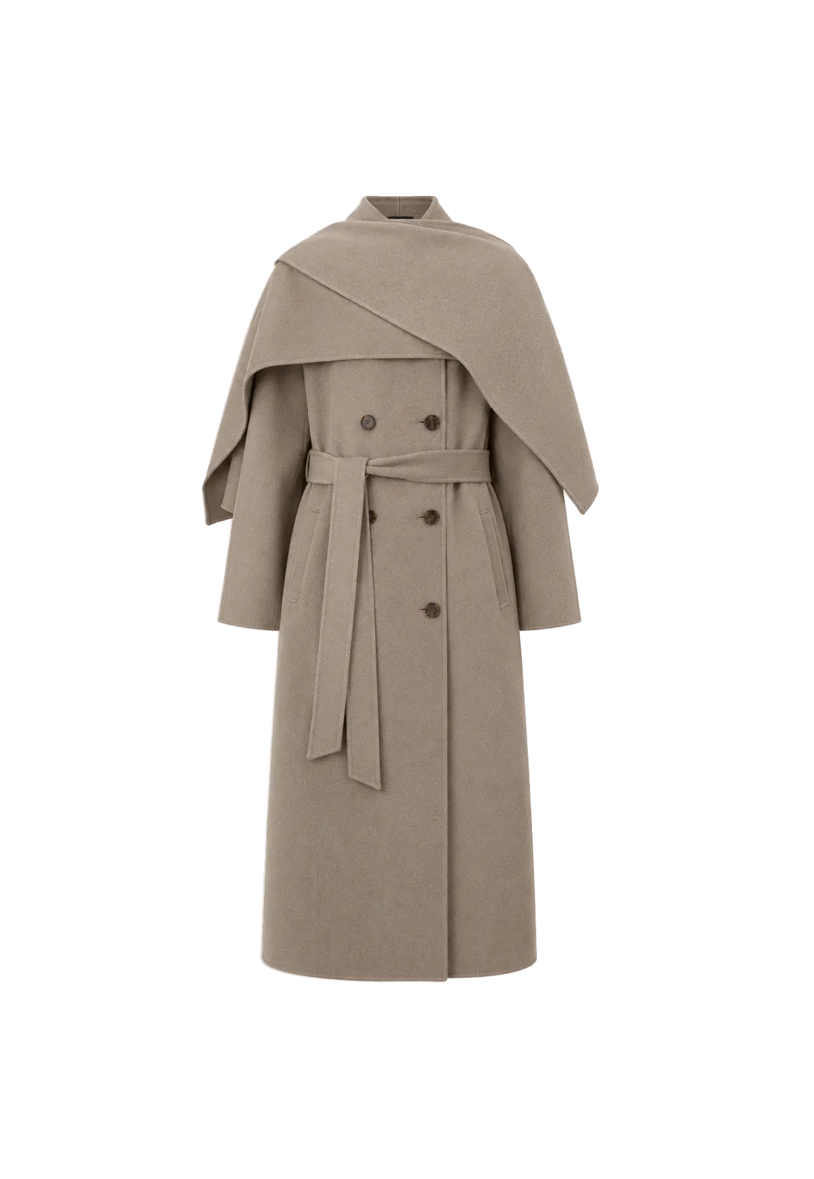 "Assassin's Creed" removable scarf collar, woolen coat for women, autumn and winter coat