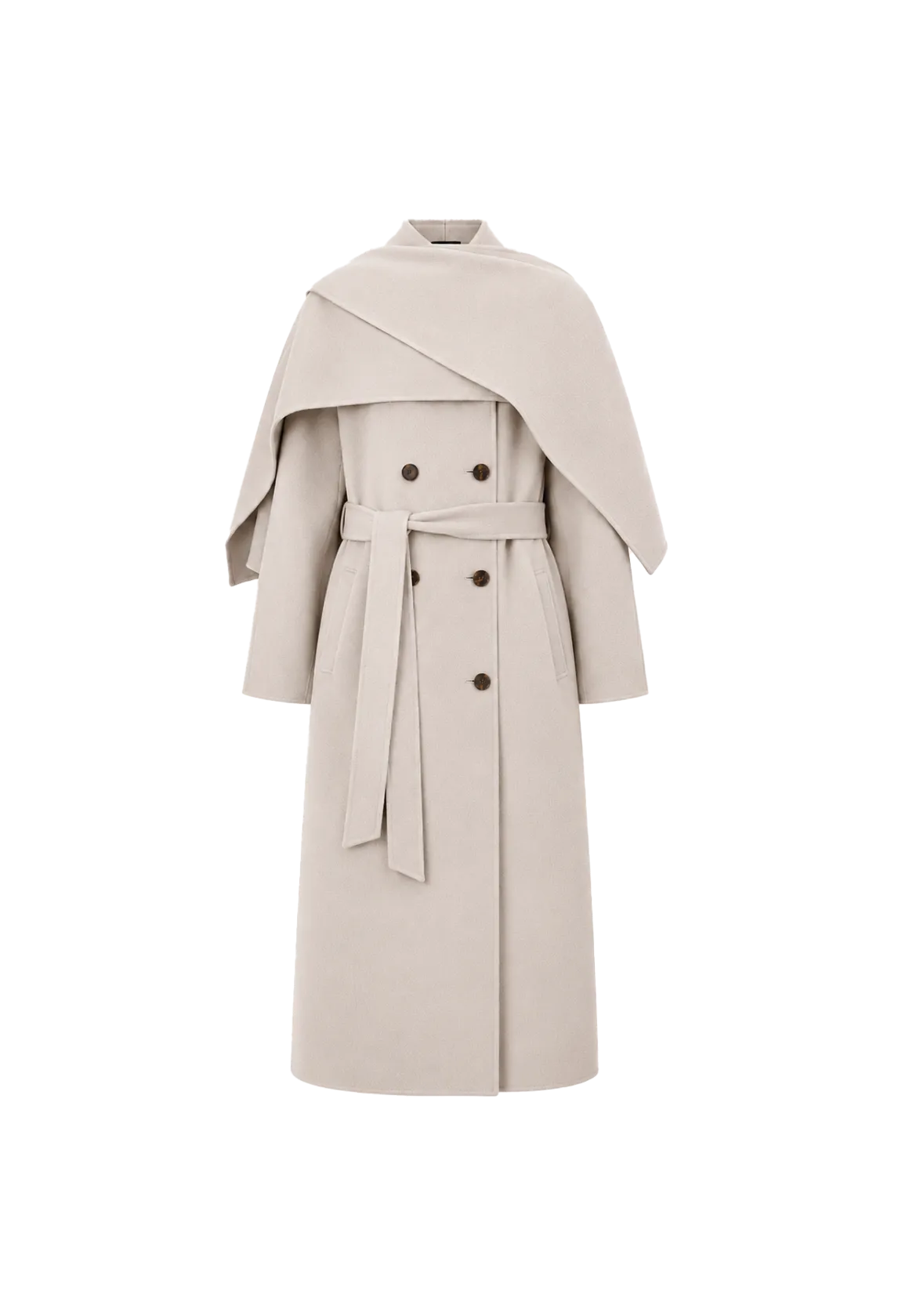 "Assassin's Creed" removable scarf collar, woolen coat for women, autumn and winter coat
