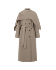 "Assassin's Creed" removable scarf collar, woolen coat for women, autumn and winter coat