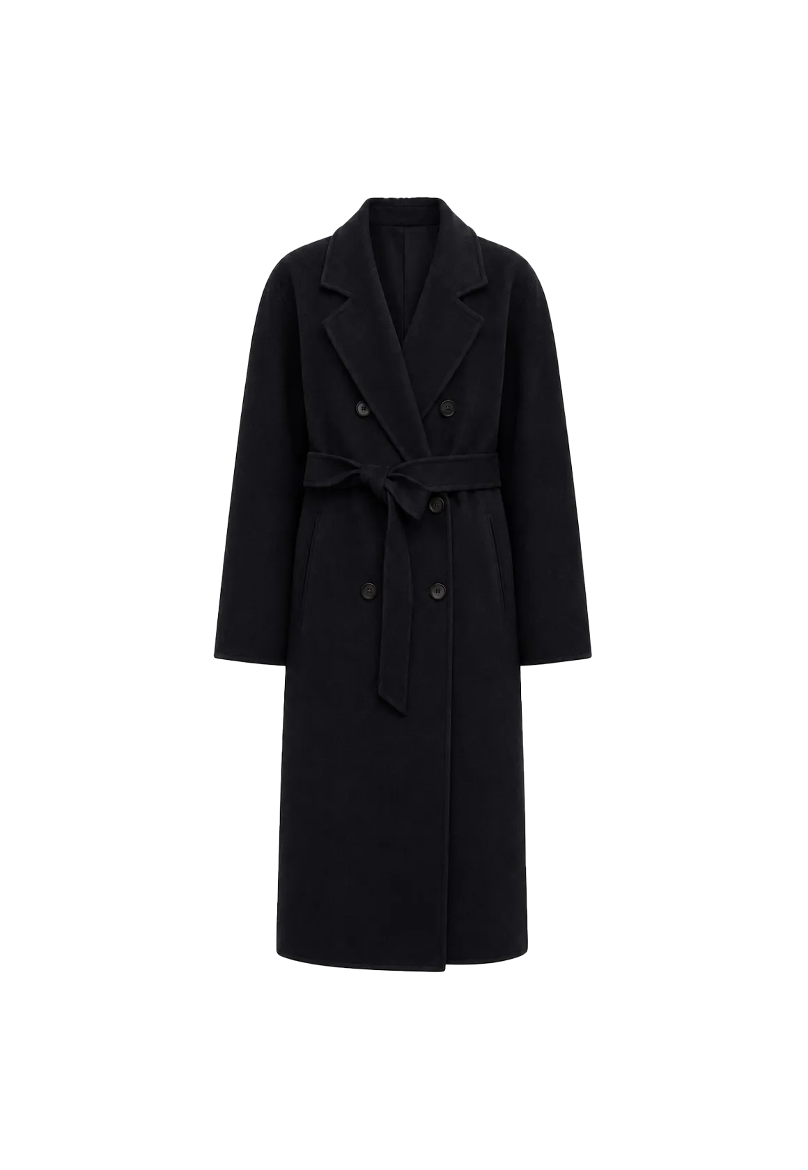 "Desert Mirage"Double-Breasted Coat with Shoulder Seam and Slight Cocoon Shape